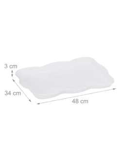 3 x Schuhabtropfschale in Weiß - (B)48 x (H)3 x (T)34 cm