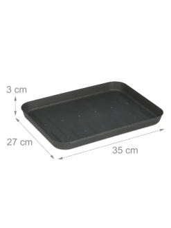 4 x Schuhabtropfschale in Schwarz - (B)27 x (H)3 x (T)35 cm