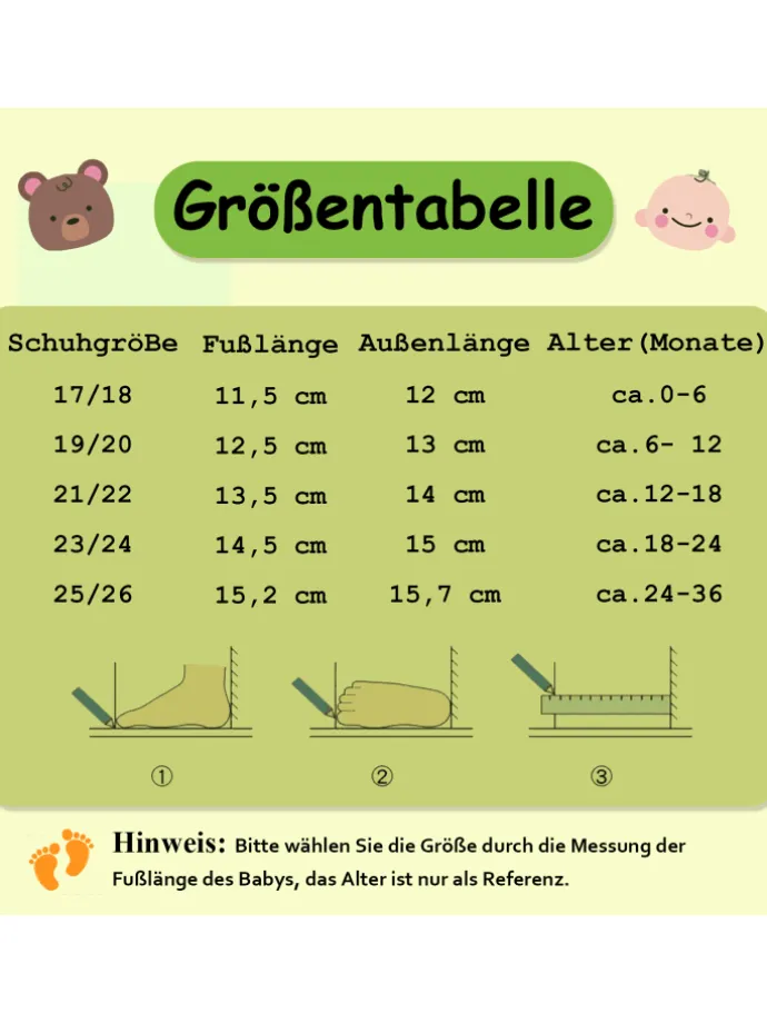 Baby Krabbelschuhe aus Leder, weiche Lauflernschuhe mit rutschfester Sohle