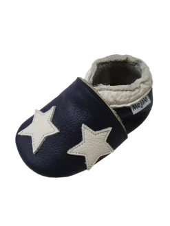 Baby Krabbelschuhe aus Leder, weiche Lauflernschuhe mit rutschfester Sohle