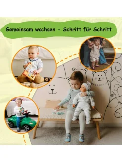 Baby Krabbelschuhe aus Leder, weiche Lauflernschuhe mit rutschfester Sohle