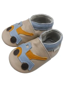 Baby Krabbelschuhe aus Leder, weiche Lauflernschuhe mit rutschfester Sohle