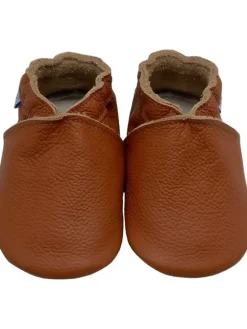 Baby Leder Krabbelschuhe, mit rutschfester Sohle – Braun