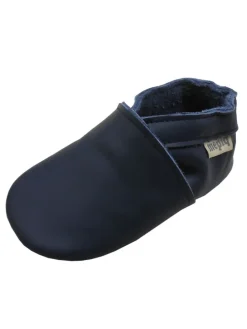 Baby Leder-Krabbelschuhe in Dunkelblau