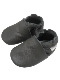 Baby-Leder-Laufschuhe, komfortabel mit rutschfester Sohle - Grau