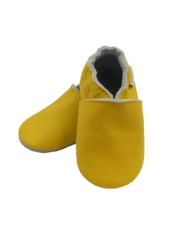 Baby-Leder-Laufschuhe, komfortabel mit rutschfester Sohle - Gelb