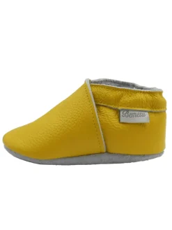 Baby-Leder-Laufschuhe, komfortabel mit rutschfester Sohle - Gelb