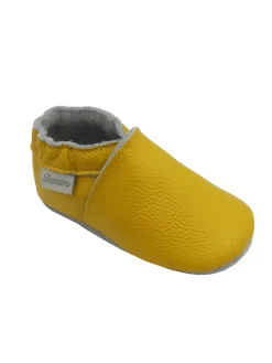 Baby-Leder-Laufschuhe, komfortabel mit rutschfester Sohle - Gelb