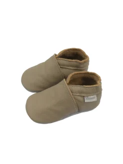 Baby-Leder-Laufschuhe, komfortabel mit rutschfester Sohle - Khaki