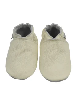 Baby-Leder-Laufschuhe, komfortabel mit rutschfester Sohle - Weiß