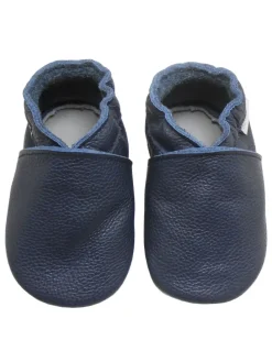 Baby-Leder-Laufschuhe, komfortabel mit rutschfester Sohle - Dunkelblau