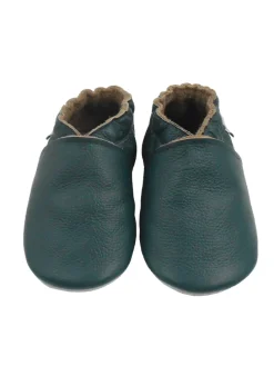 Baby-Leder-Laufschuhe, komfortabel mit rutschfester Sohle - Dunkelgrün