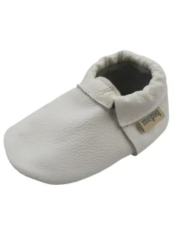 Baby-Leder-Laufschuhe, komfortabel mit rutschfester Sohle - Weiß