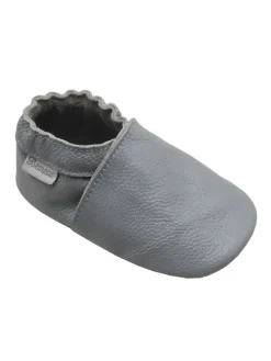 Baby-Leder-Laufschuhe, komfortabel mit rutschfester Sohle - Grau