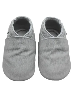 Baby-Leder-Laufschuhe, komfortabel mit rutschfester Sohle - Grau