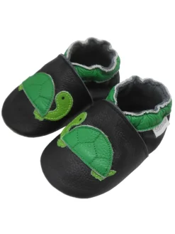 Baby-Leder-Laufschuhe, komfortabel mit rutschfester Sohle-Schildkrötenmuster