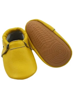 Baby-Leder-Laufschuhe, mit rutschfester, harter Sohle - Gelb