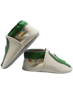 Baby-Lederlaufschuhe mit rutschfester Sohle – grünes Dinosauriermuster