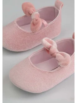 Baby-Samt-Ballerinas in rosa