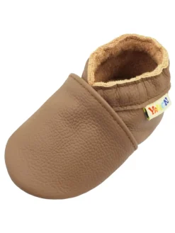 Baby-Wanderschuhe aus Leder, bequeme, rutschfeste Sohlen - hellbraun