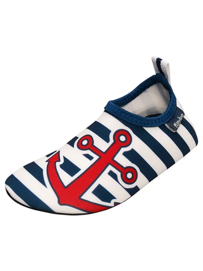 Badeschuhe in Dunkelblau/ Weiß