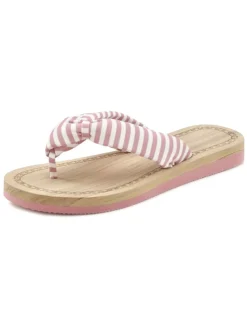 Badezehentrenner in rosa-gestreift