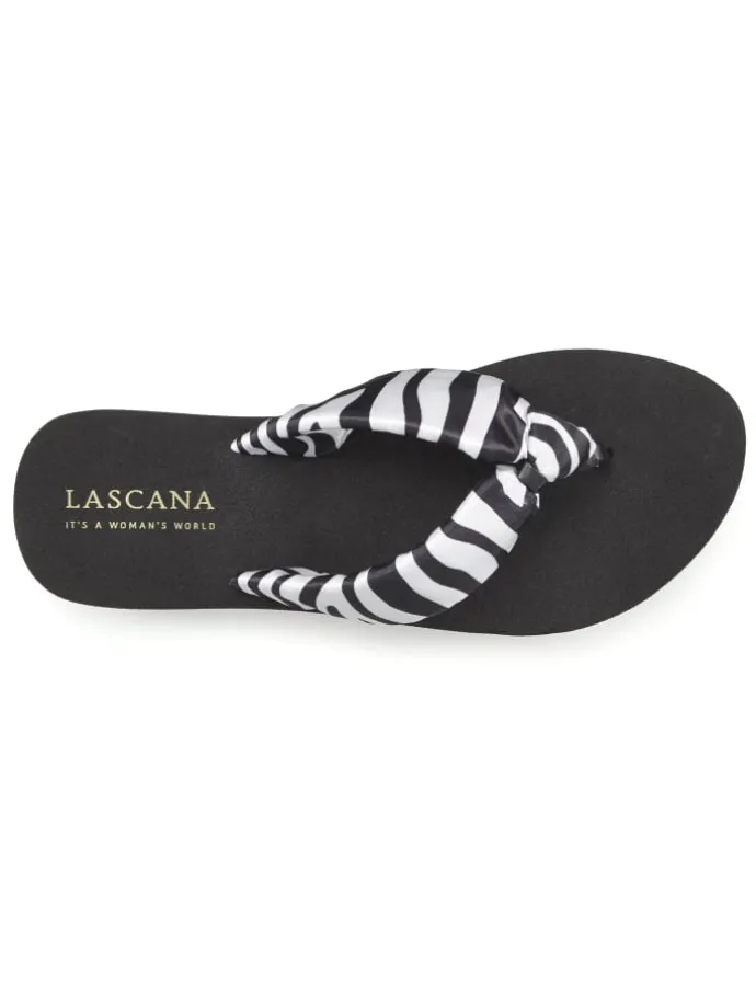 Badezehentrenner in schwarz/weiß