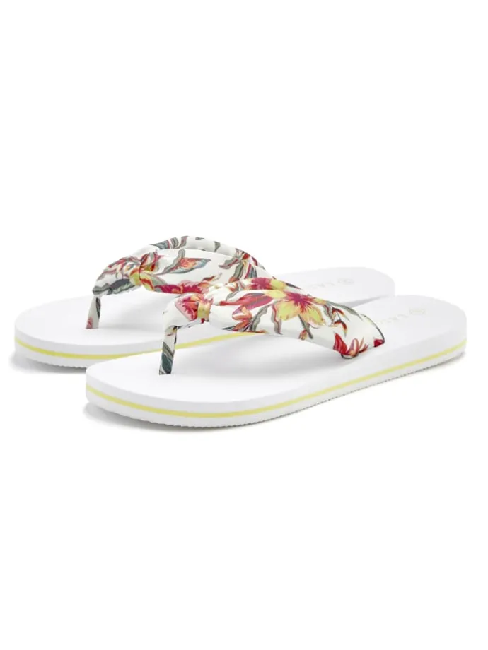 Badezehentrenner in weiß geblümt