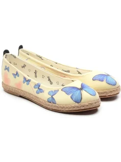 Ballerinas in Beige/ Blau