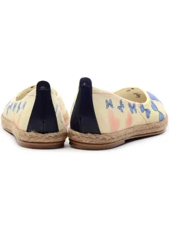 Ballerinas in Beige/ Blau