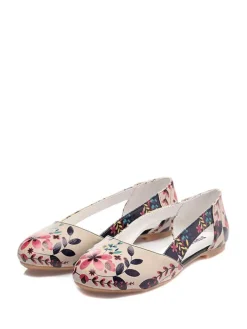 Ballerinas in Beige/ Bunt