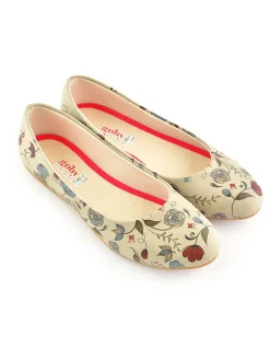 Ballerinas in Beige/ Bunt