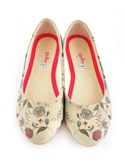 Ballerinas in Beige/ Bunt