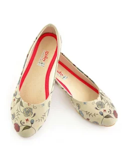 Ballerinas in Beige/ Bunt