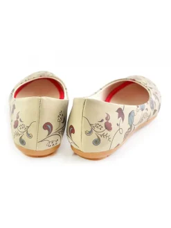 Ballerinas in Beige/ Bunt