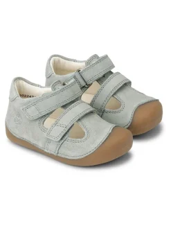 Barfuß Leder-Halbsandalen "Petit Summer" in Hellblau