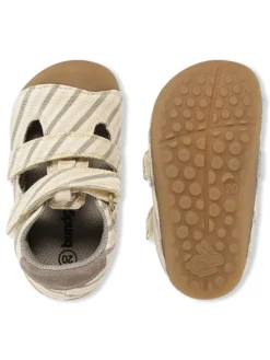 Barfuß Leder-Halbsandalen "Petit Summer" in Creme