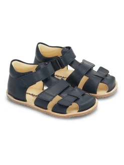 Barfuß Leder-Halbsandalen "Savi" in Dunkelblau