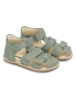 Barfuß Leder-Halbsandalen "Savi" in Grün