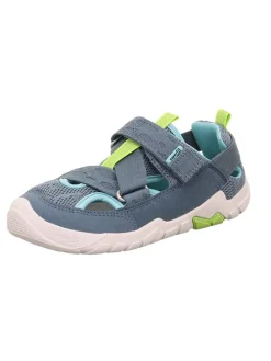 Barfuß Leder-Halbsandalen "Trace" in Blau