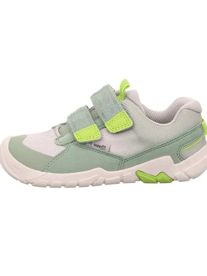 Barfuß Leder-Sneakers "Trace" in Grün/ Weiß