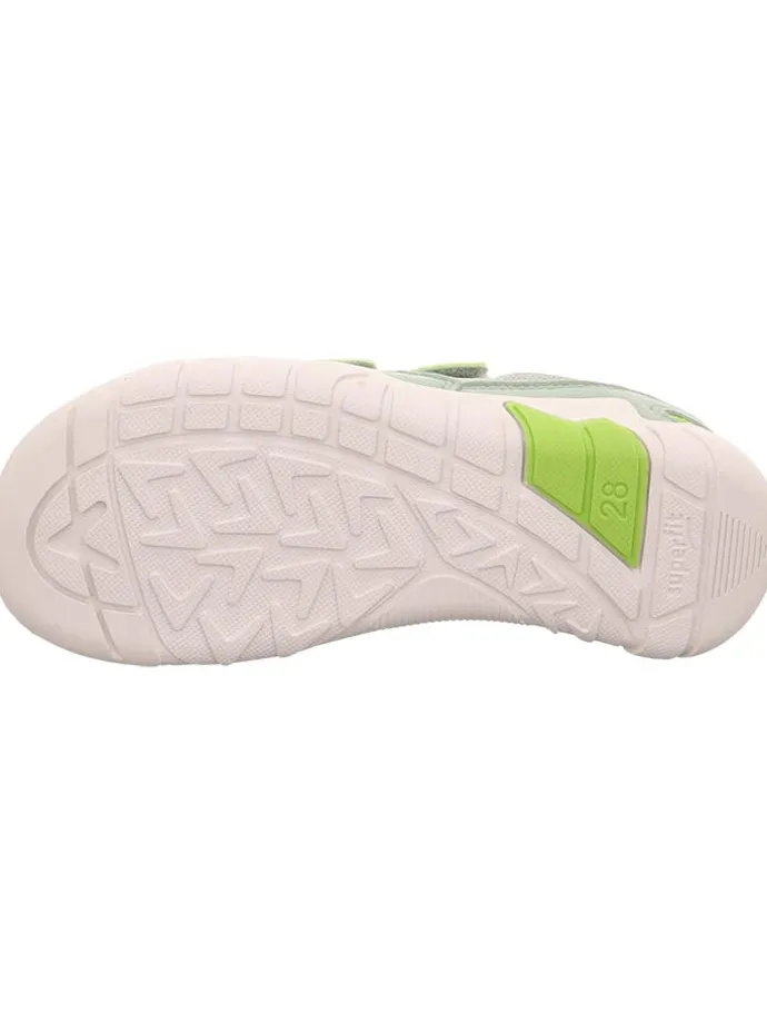 Barfuß Leder-Sneakers "Trace" in Grün/ Weiß