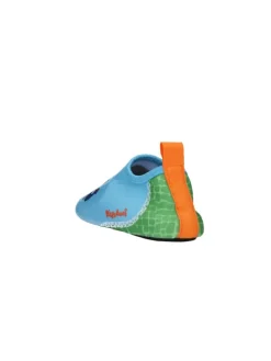 Barfuß-Schuh Dino in Blau/Grün