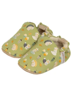 Baumwoll-Krabbelschuhe "Squirrel" in Grün