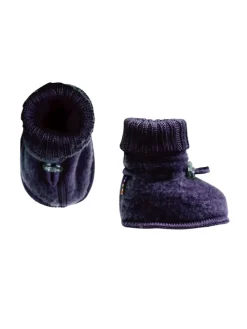Booties Krabbelschuhe Merino-Wolle in dark blue melange