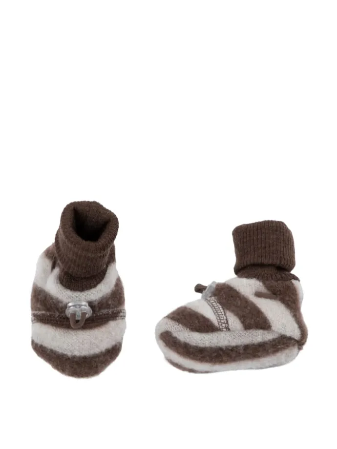 Booties Krabbelschuhe Merino-Wolle in braun