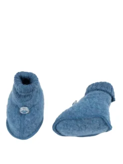 Booties Krabbelschuhe Merino-Wolle in blau