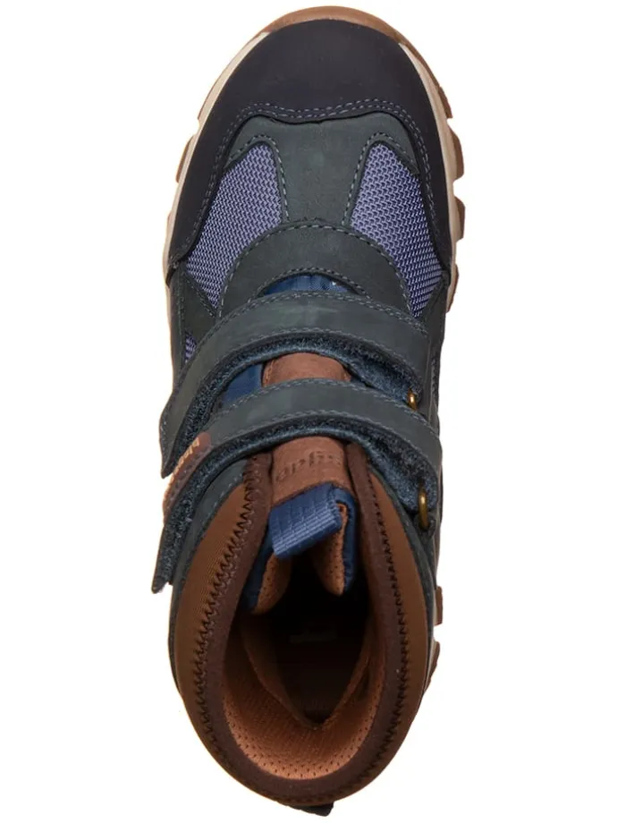 Boots in Dunkelblau/ Braun