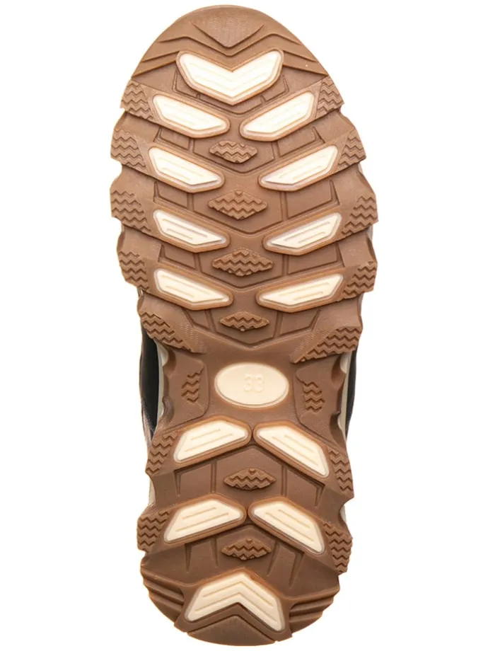 Boots in Dunkelblau/ Braun