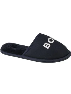 BOSS Logo Slippers in Dunkelblau